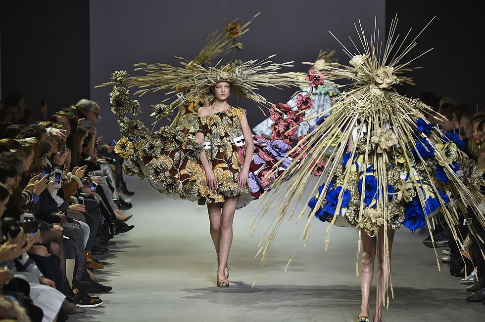 VICTOR VIRGILE/GETTY IMAGES Van Gogh Girls collection for Spring Summer 2015 transforms the painter's wheat fields into three-dimensional artwork